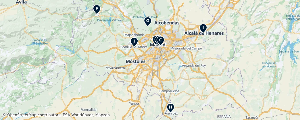 Map of Provincia Eclesiástica de Madrid
