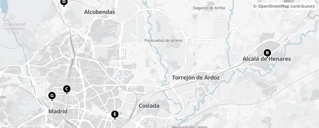 Map of Provincia Eclesiástica de Madrid