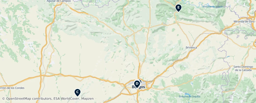 Map of Provincie Burgos