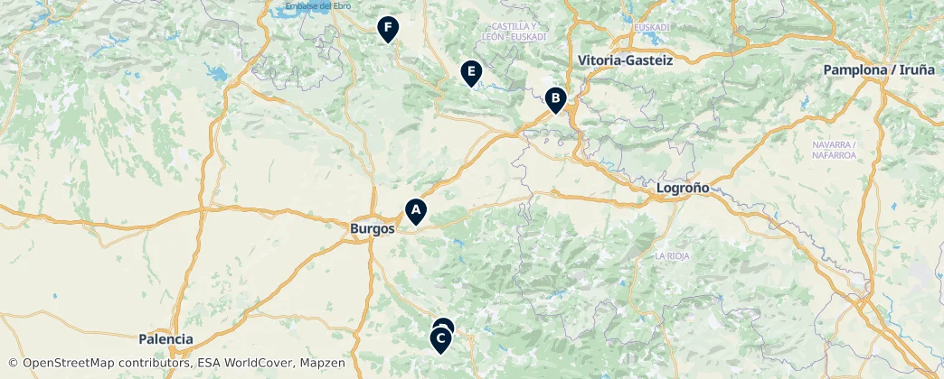 Map of Provincie Burgos