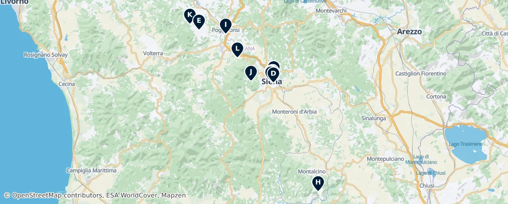 Map of Provincie Siena