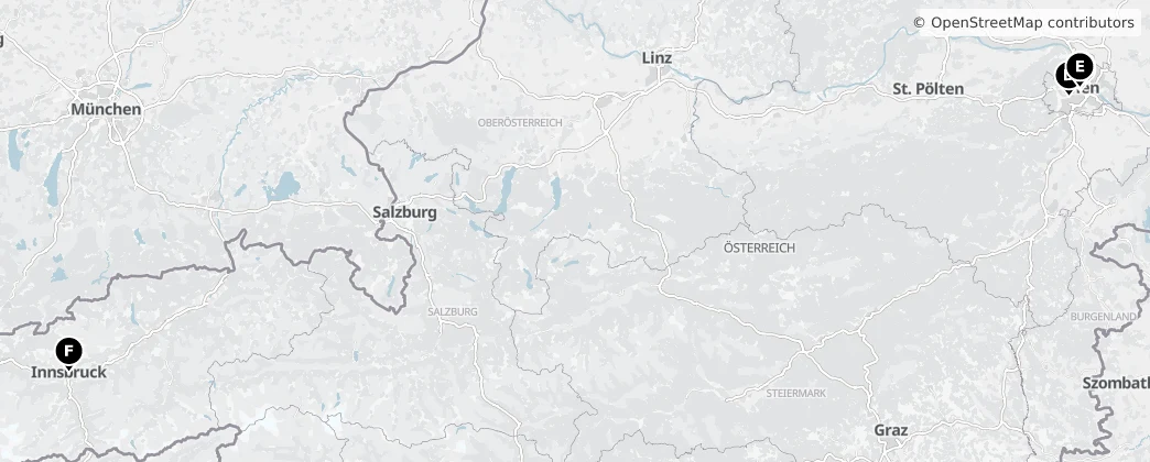 Map of Rakousko