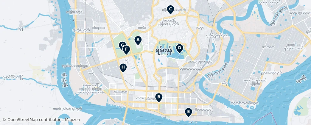 Map of Yangon