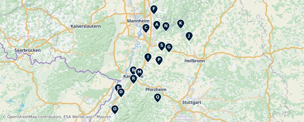 Map of Vládní obvod Karlsruhe