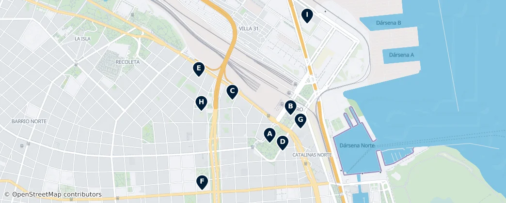 Map of Retiro, Buenos Aires