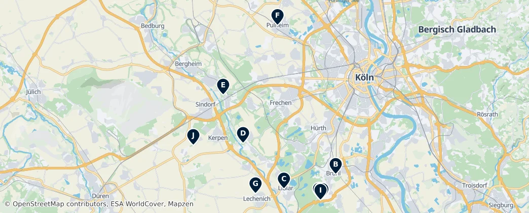 Map of Zemský okres Rýn-Erft