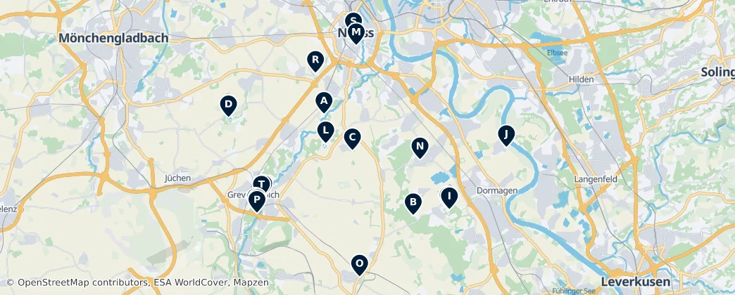Map of Rhein-Kreis Neuss