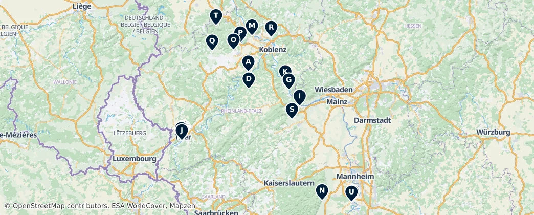 Map of Porýní-Falc