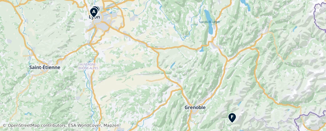 Map of Rhône-Alpes
