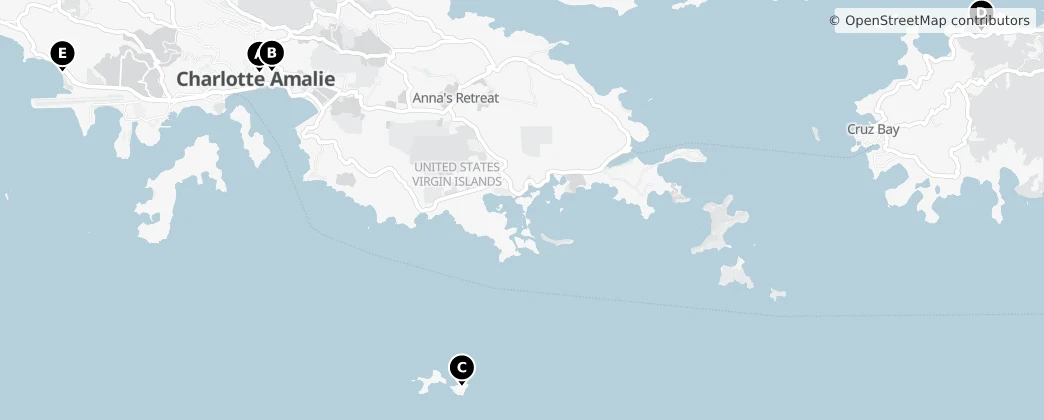 Map of Saint Thomas - Saint John District