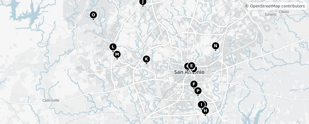 Map of San Antonio