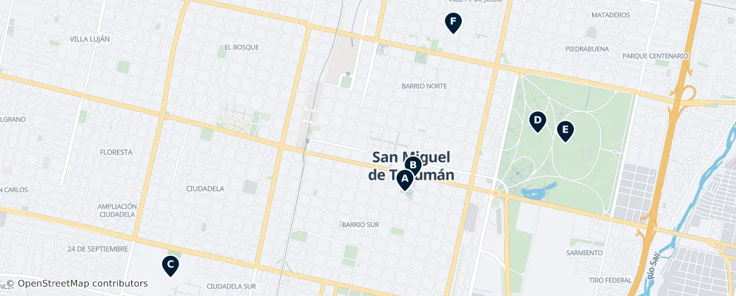 Map of San Miguel de Tucumán