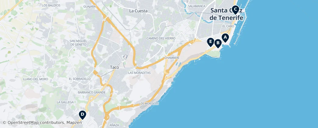 Map of Santa Cruz de Tenerife