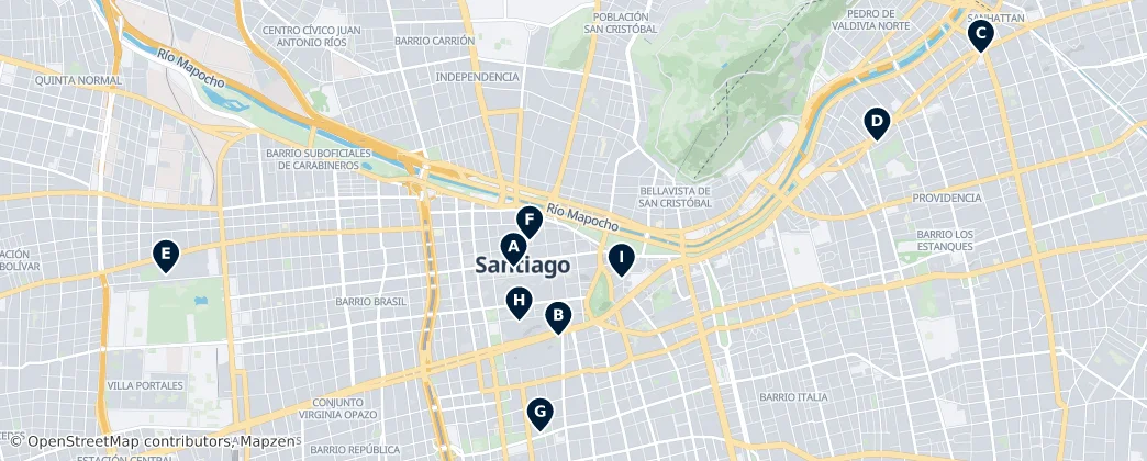 Map of Santiago de Chile
