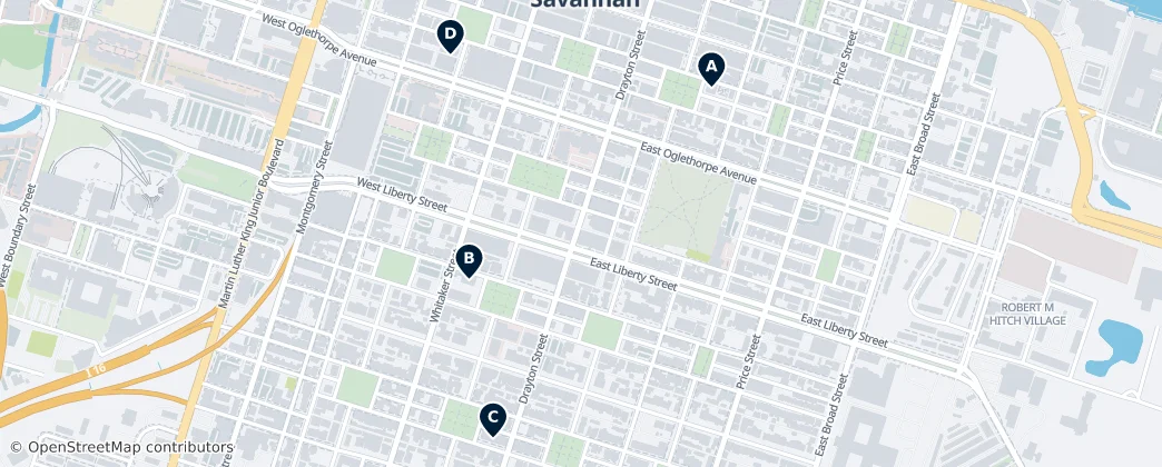 Map of Savannah Historic District