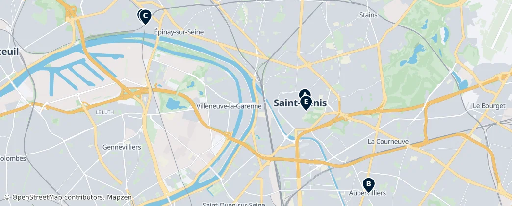 Map of Seine-Saint-Denis