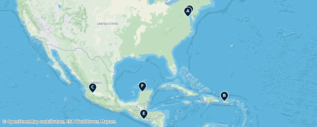 Map of Severní Amerika