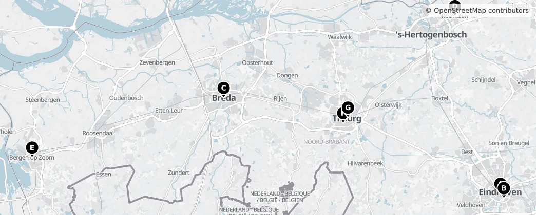Map of Severní Brabantsko