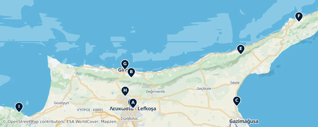 Map of Severní Kypr