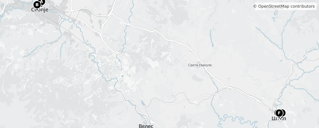 Map of Severní Makedonie