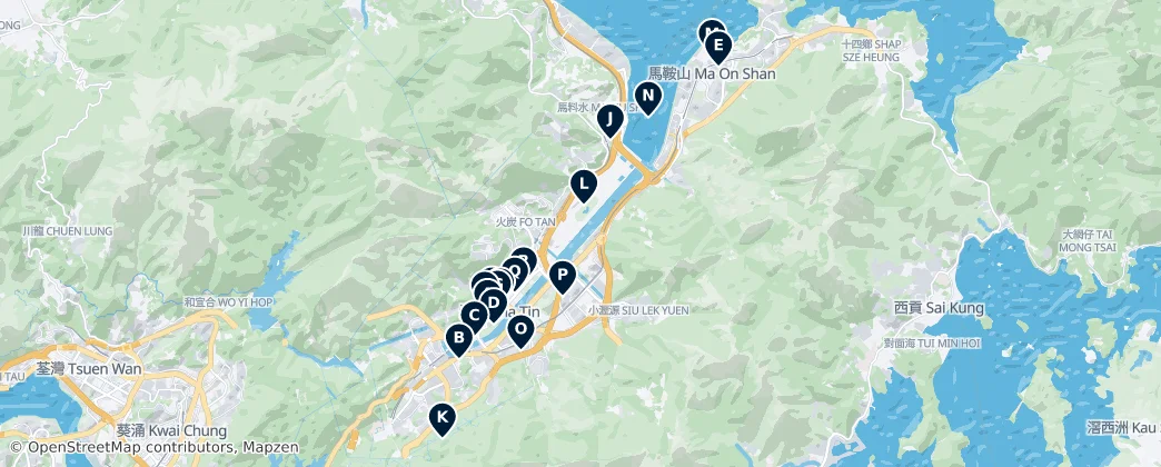 Map of Sha tian qu Sha Tin District