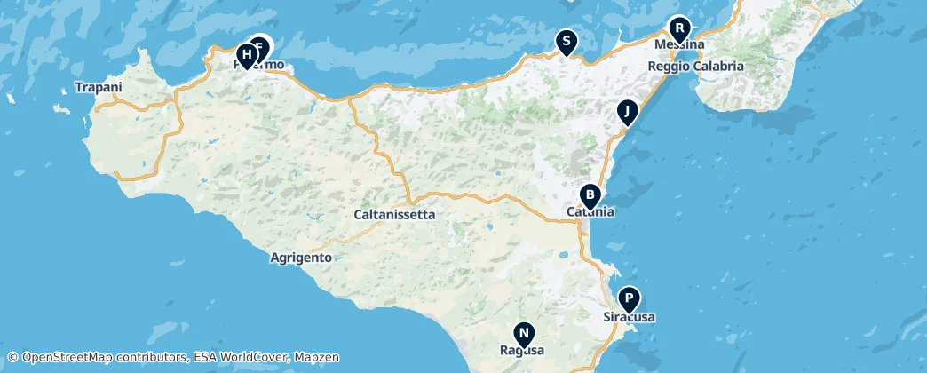 Map of Sicílie