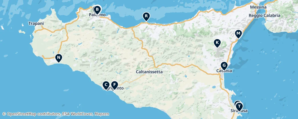 Map of Sicílie