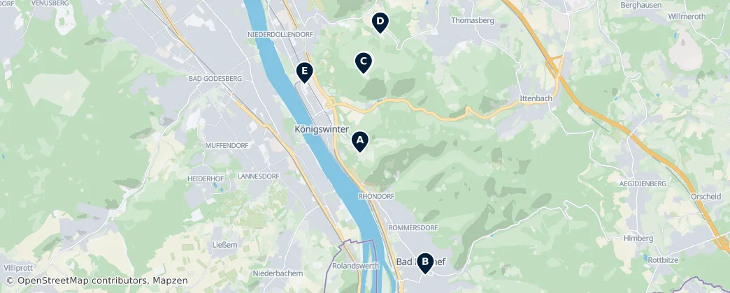 Map of Siebengebirge