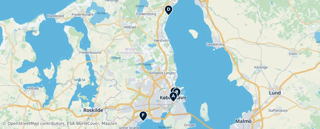 Map of Sjælland
