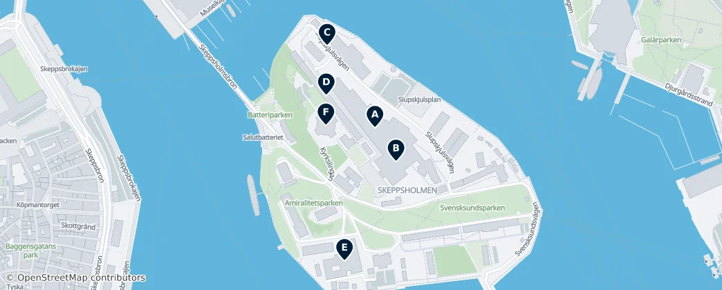 Map of Skeppsholmen