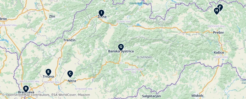 Map of Slovensko