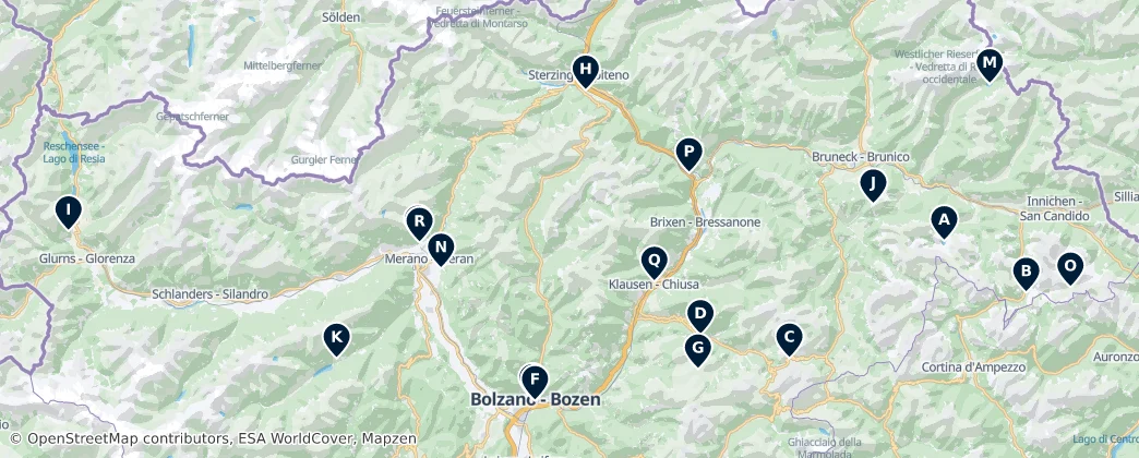 Map of Autonomní provincie Bolzano