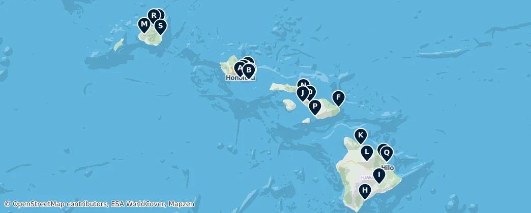 Map of Southwestern Hawaiian Islands