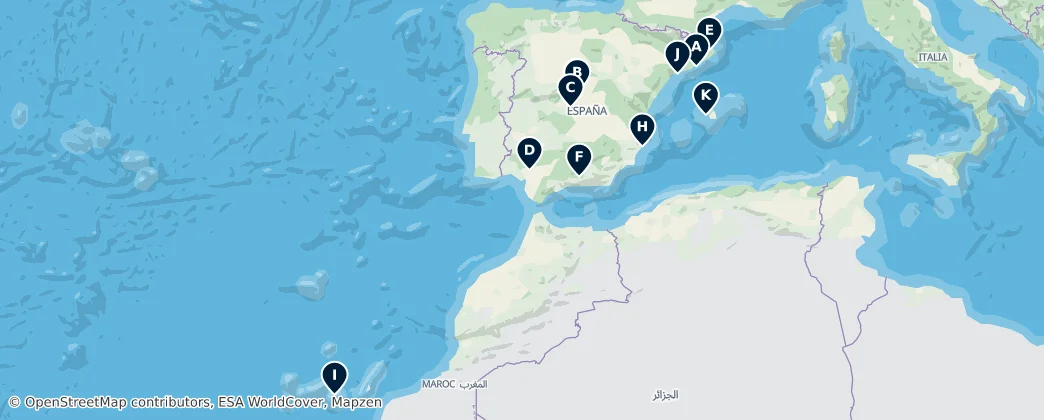 Map of Španělsko
