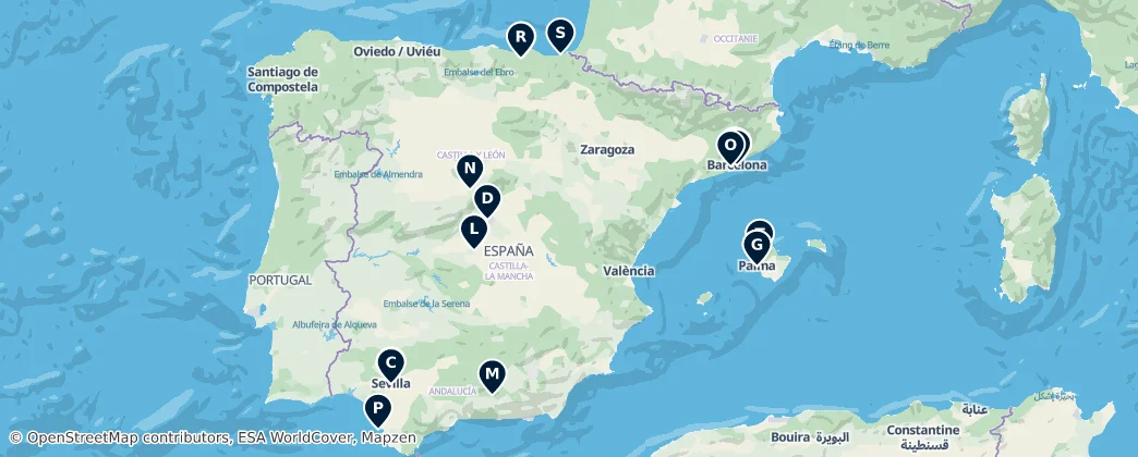 Map of Španělsko