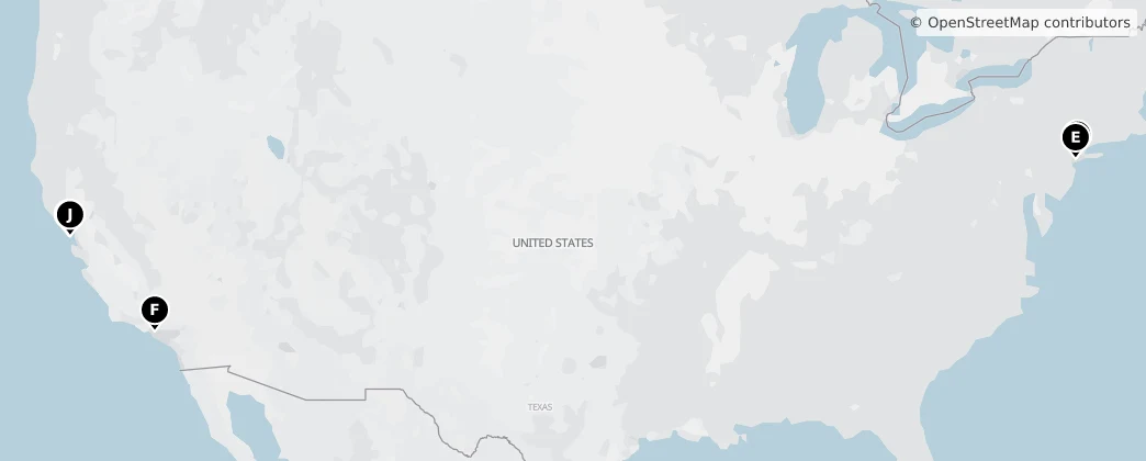 Map of Spojené státy americké