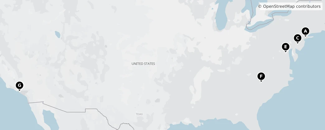 Map of Spojené státy americké