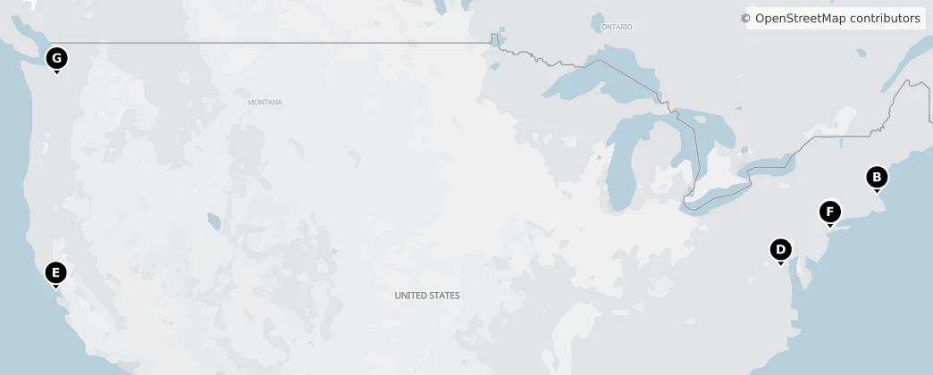 Map of Spojené státy americké