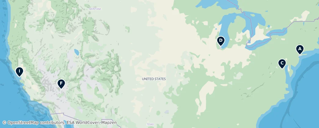 Map of Spojené státy americké