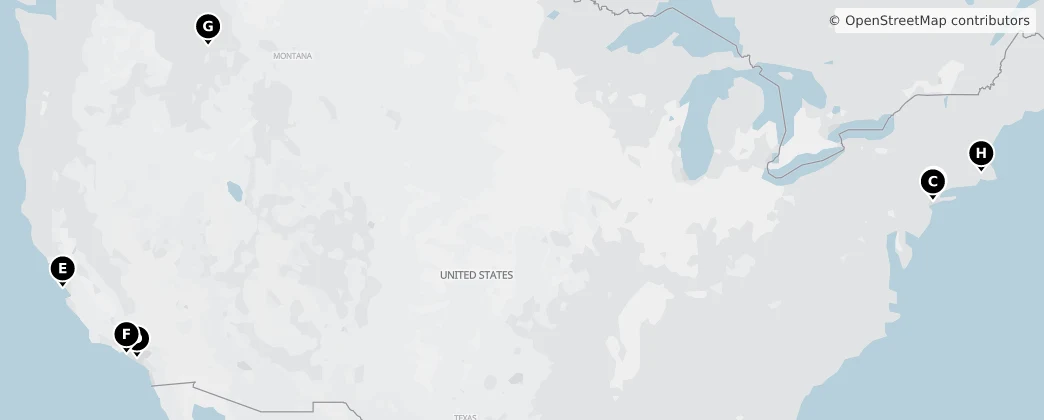 Map of Spojené státy americké