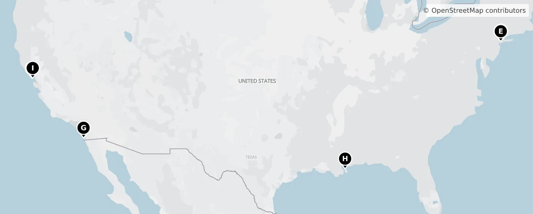 Map of Spojené státy americké
