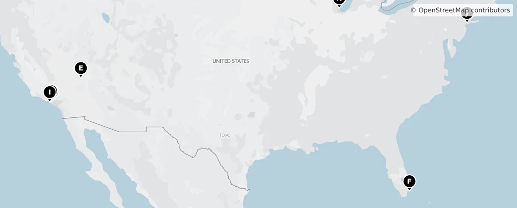 Map of Spojené státy americké