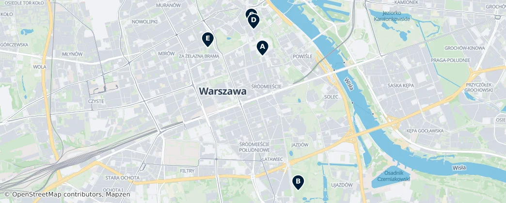 Map of Śródmieście