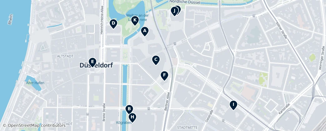 Map of Düsseldorf-Stadtmitte