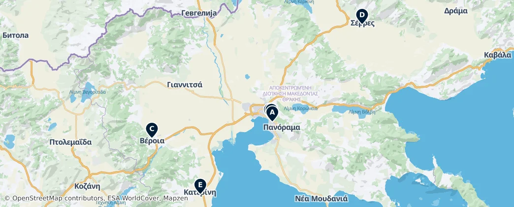 Map of Střední Makedonie