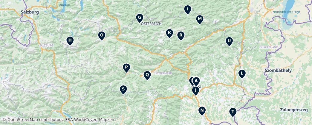 Map of Štýrsko