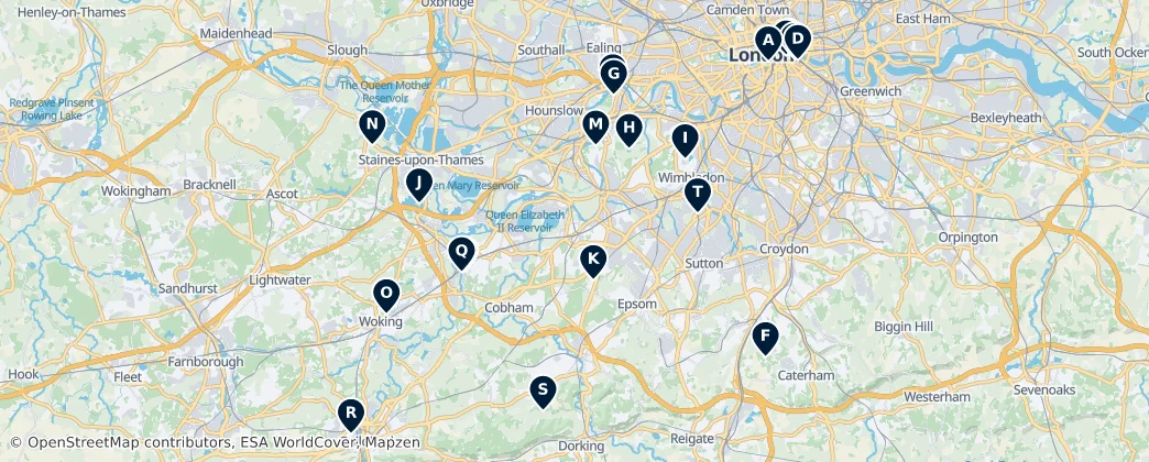 Map of Surrey