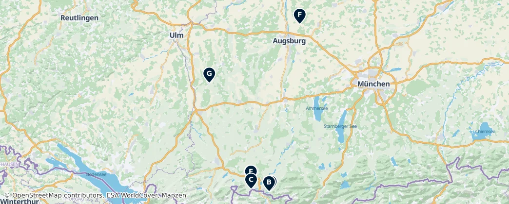 Map of Švábsko