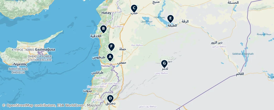 Map of Sýrie