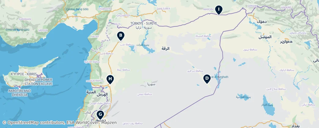 Map of Sýrie